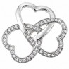 Sterling Silver Triple Heart Pendant with CZ