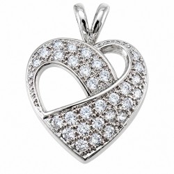Sterling Silver Heart Pendant with CZ