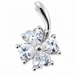 Sterling Silver Clover Pendant with CZ