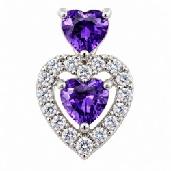 Sterling Silver Heart Pendant with CZ