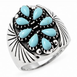 Sterling Silver Ring With Turquoise Size 6