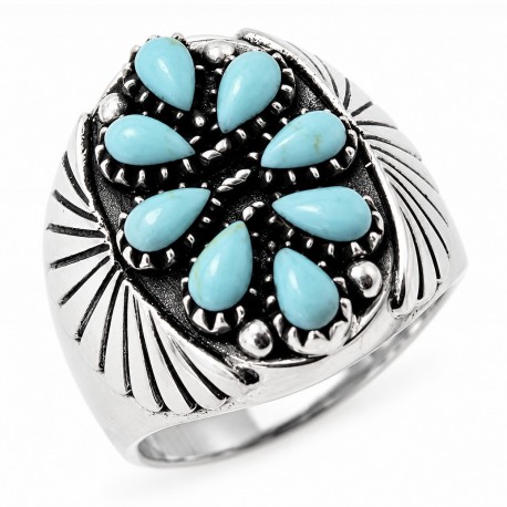 Sterling Silver Ring With Turquoise Size 6