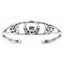 Sterling Silver Claddagh Celtic Cuff Bracelet