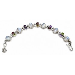 Sterling Silver Bracelet With Gemstones