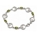 Sterling Silver Claddagh and Peridot Bracelet