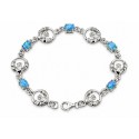 Sterling Silver Claddagh Bracelet with Opal