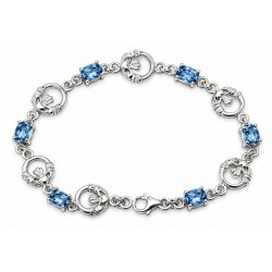 Sterling Silver Bracelet With Blue Topaz