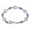 Sterling Silver Bracelet With Blue Topaz